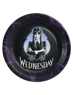 Assiettes Mercredi Addams officielles – Wednesday™ lot de 8 en carton 23 cm