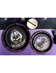 Assiettes Mercredi Addams officielles – Wednesday™ lot de 8 en carton 23 cm 2