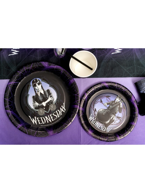 Assiettes Mercredi Addams officielles – Wednesday™ lot de 8 en carton 23 cm