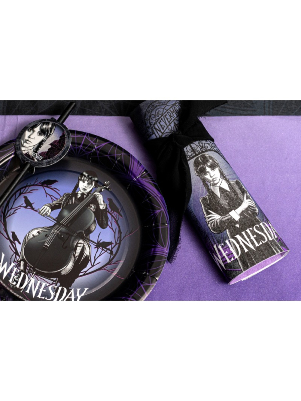 Assiettes Mercredi Addams officielles – Wednesday™ lot de 8 en carton 23 cm