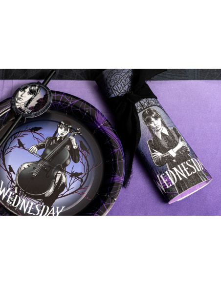 Assiettes Mercredi Addams officielles – Wednesday™ lot de 8 en carton 23 cm