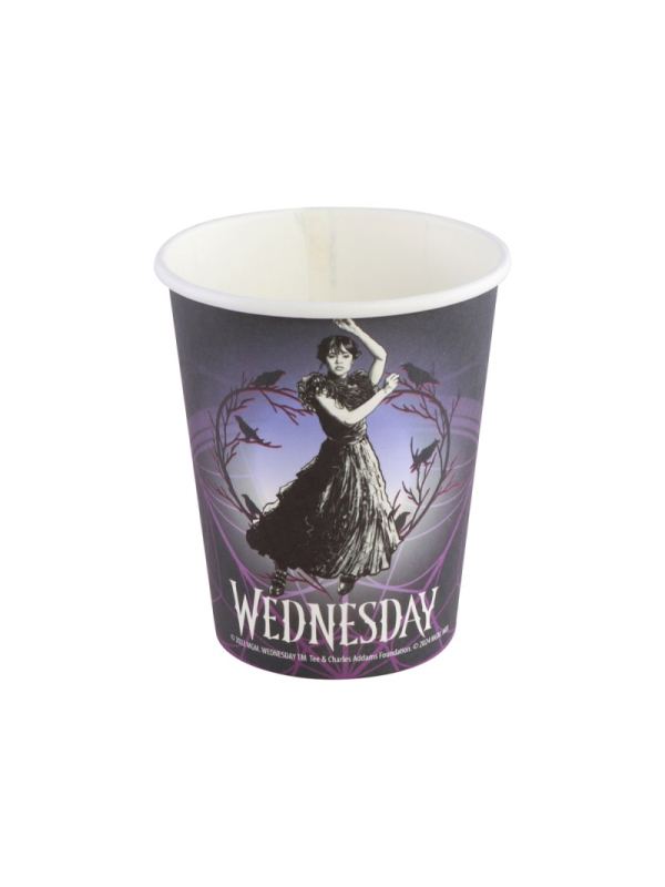 Gobelets Mercredi Addams officiels – Wednesday™ lot de 8 en carton 250 ml
