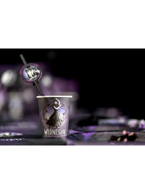 Gobelets Mercredi Addams officiels – Wednesday™ lot de 8 en carton 250 ml