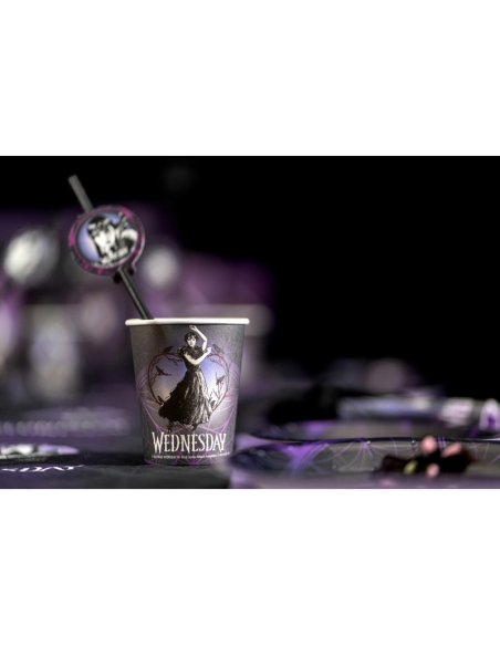Gobelets Mercredi Addams officiels – Wednesday™ lot de 8 en carton 250 ml