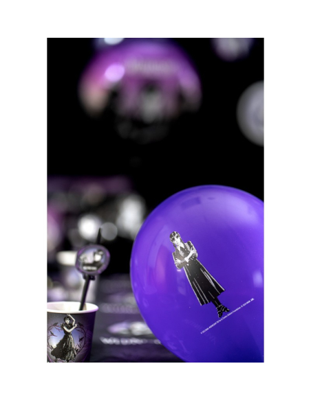 Ballons Mercredi Addams officiels – Wednesday™ set de 6 en latex 27 cm