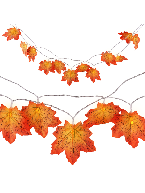 Guirlande lumineuse feuilles d’automne – Décoration LED pour Halloween et Noël
