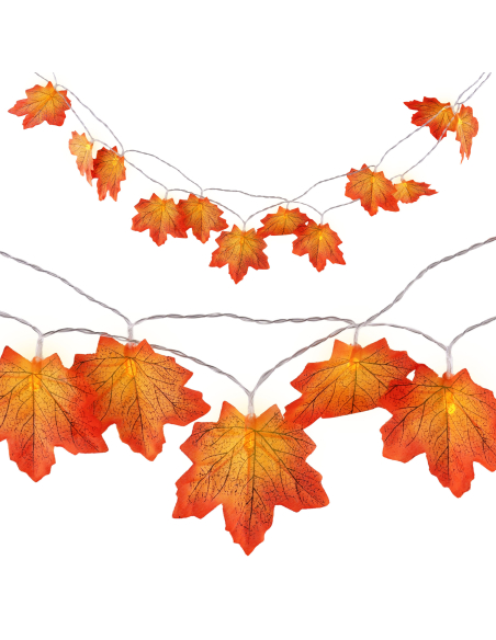 Guirlande lumineuse feuilles d’automne – Décoration LED pour Halloween et Noël