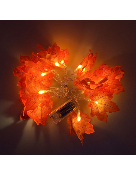 Guirlande lumineuse feuilles d’automne – Décoration LED pour Halloween et Noël