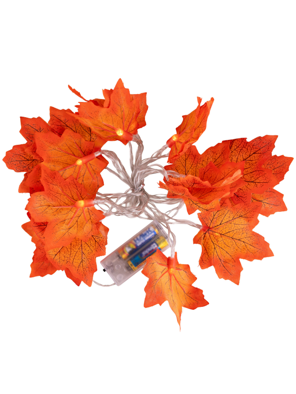Guirlande Lumineuse Feuilles D'Érable Automne 3M 20 LED - Décoration Halloween Thanksgiving Noël