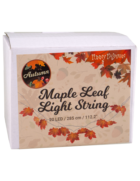 Guirlande lumineuse feuilles d’automne – Décoration LED pour Halloween et Noël
