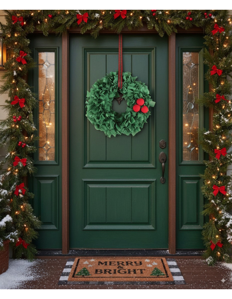 Couronne de Porte Houx – Décoration de Noël Traditionnelle