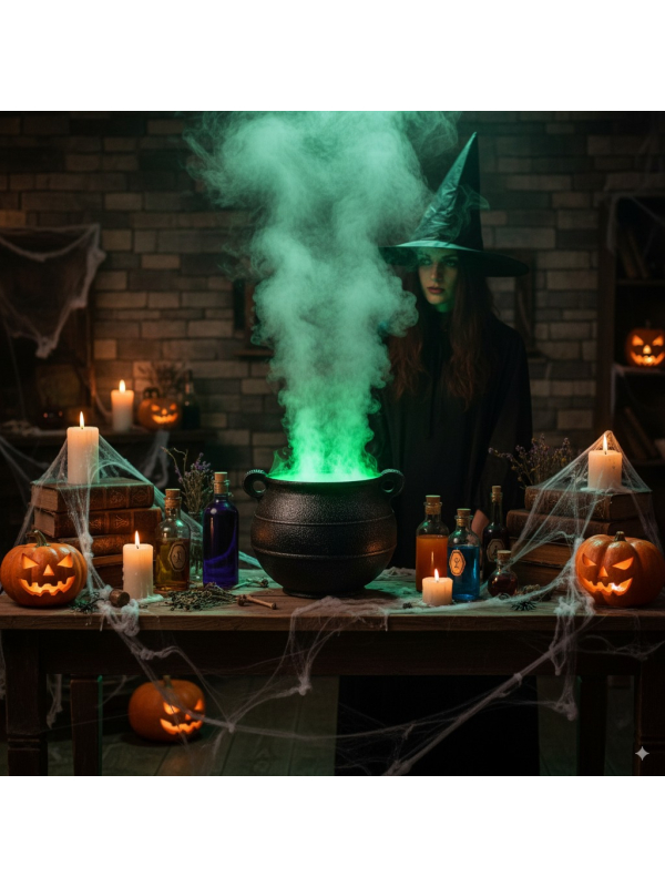 Chaudron de Sorcière avec Générateur de Brume - Décoration Halloween Magique