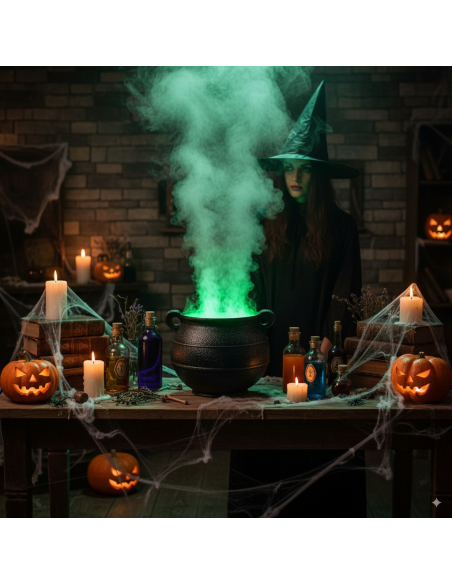 Chaudron de Sorcière avec Générateur de Brume - Décoration Halloween Magique