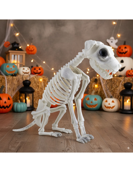 Squelette de Chien Zombie: Une Décoration Halloween Qui Fait Sensation !