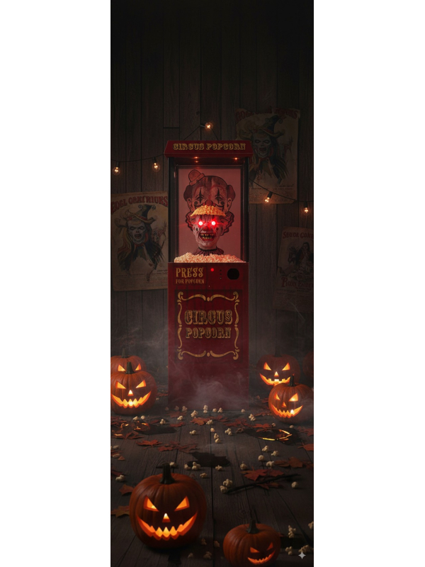 Clown Effrayant Animé halloween dans distributeur de pop corn