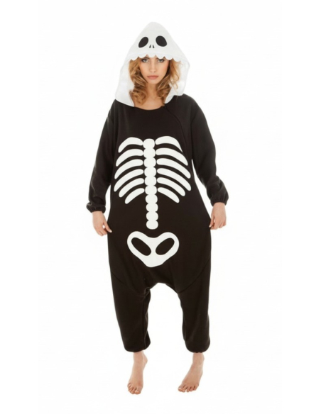 Déguisement Kigurumi Squelette pour Ado ou Femme – Taille 164 cm