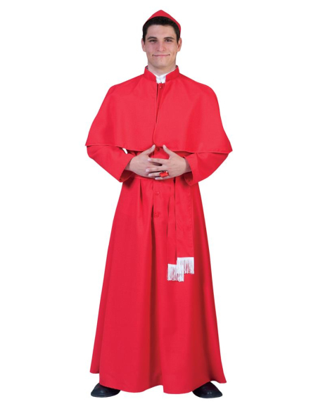 Déguisement de Cardinal – Soutane Rouge avec Calotte et Écharpe