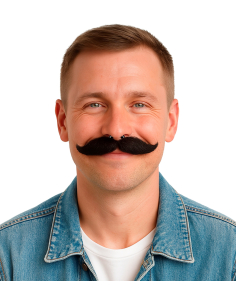 Moustache Noire Modulable – Accessoire Humour & Cosplay