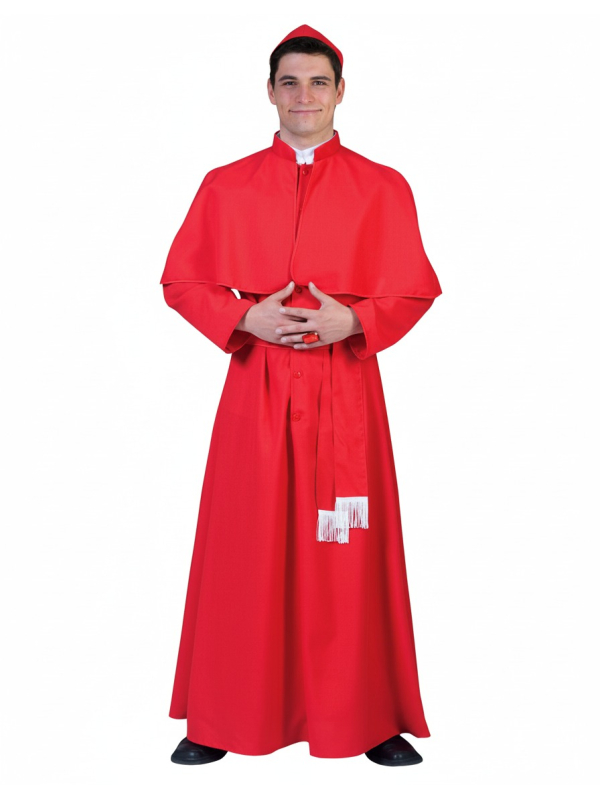 Déguisement de Cardinal – Soutane Rouge avec Calotte et Écharpe