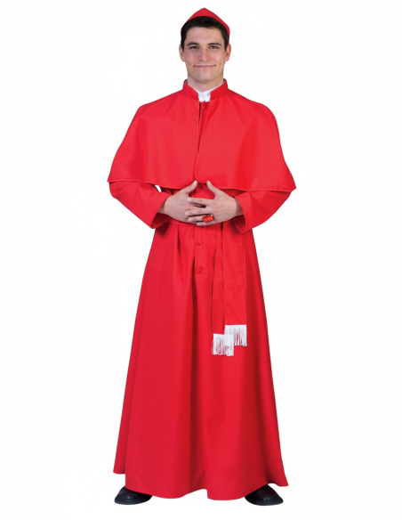 Déguisement de Cardinal – Soutane Rouge avec Calotte et Écharpe