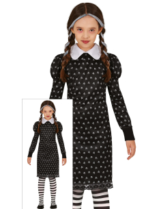 Déguisement robe noire enfant – Style gothique Mercredi