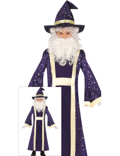 Déguisement Sorcier enfant – Style Merlin (tunique + chapeau + ceinture)