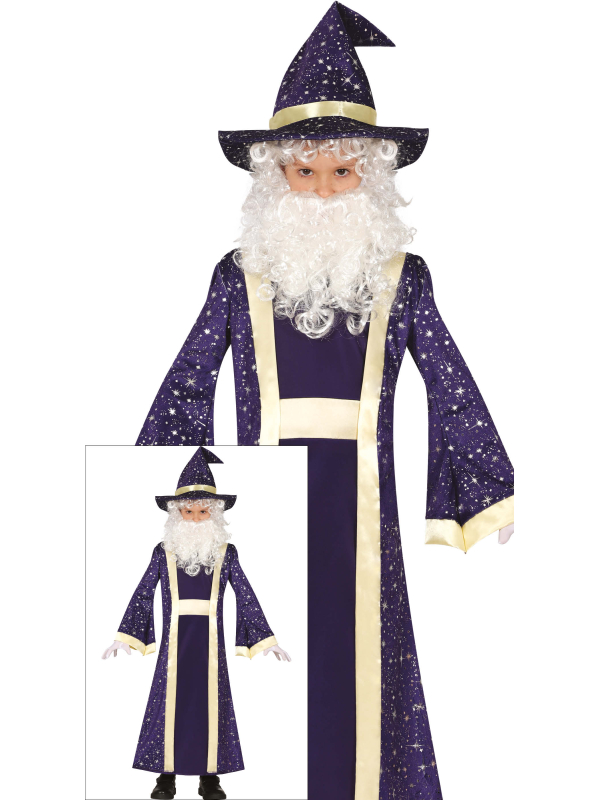 Déguisement Sorcier enfant – Style Merlin (tunique + chapeau + ceinture)