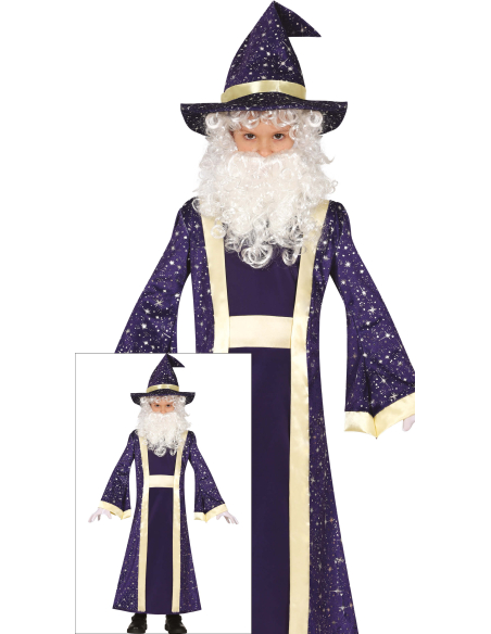 Déguisement Sorcier enfant – Style Merlin (tunique + chapeau + ceinture)