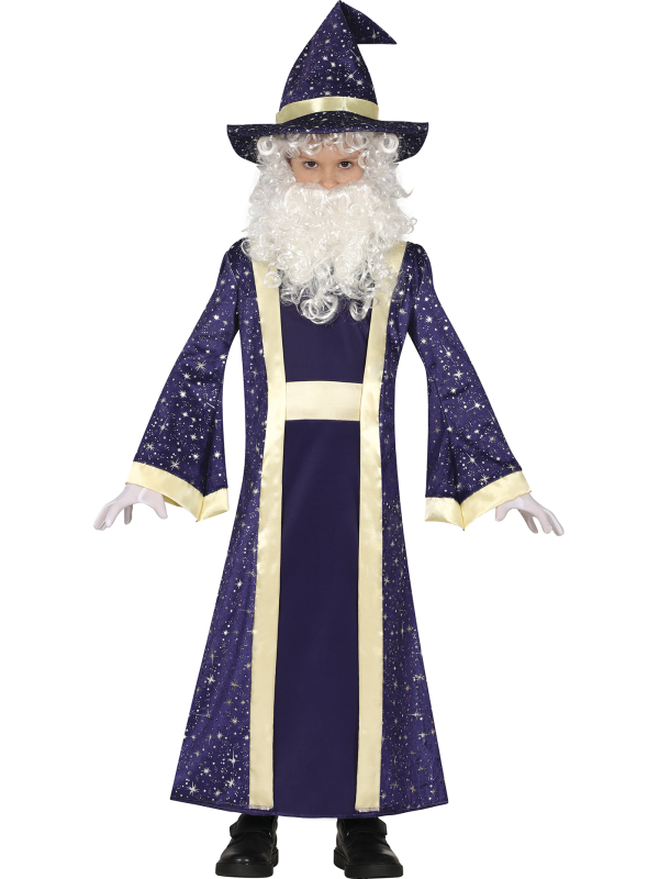 Déguisement Sorcier enfant – Style Merlin (tunique + chapeau + ceinture)