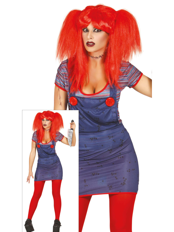Déguisement poupée tueuse femme – Style Chucky (générique, non officiel)