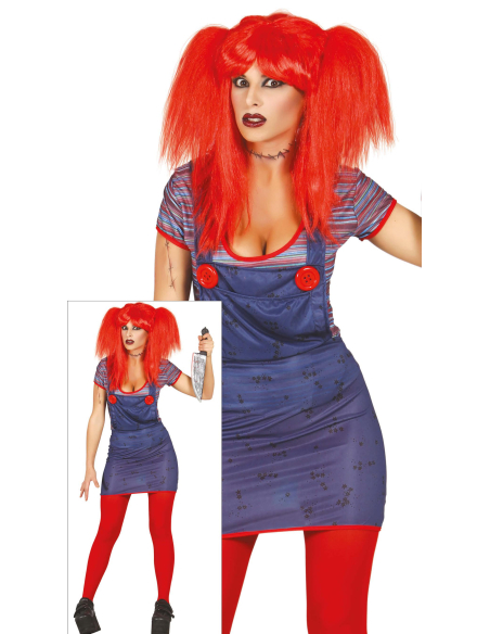 Déguisement poupée tueuse femme – Style Chucky (générique, non officiel)