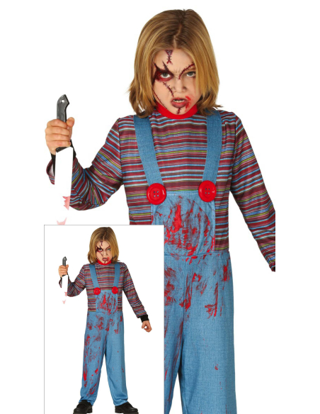 Déguisement Chucky enfant générique – Poupée possédée ensanglanté