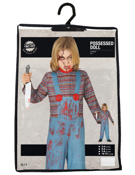 Déguisement Chucky enfant générique – Poupée possédée ensanglanté