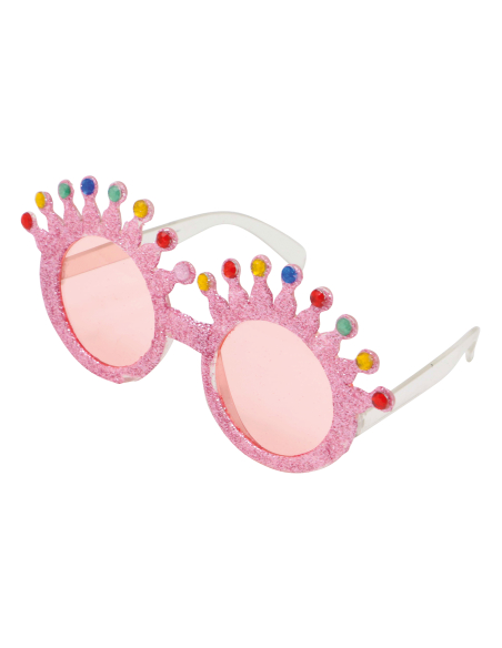 Lunettes roses à paillettes multicolores – Accessoire de fête et festival