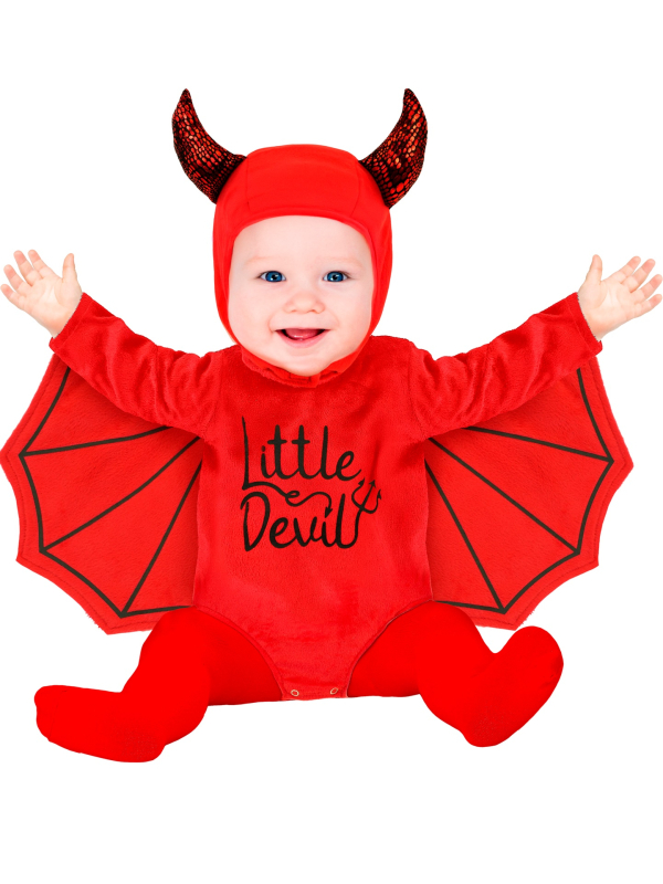 Costume Diable Enfant Halloween - Combinaison Avec Ailes, Chapeau, Queue - Taille S à XL, Polyester Doux