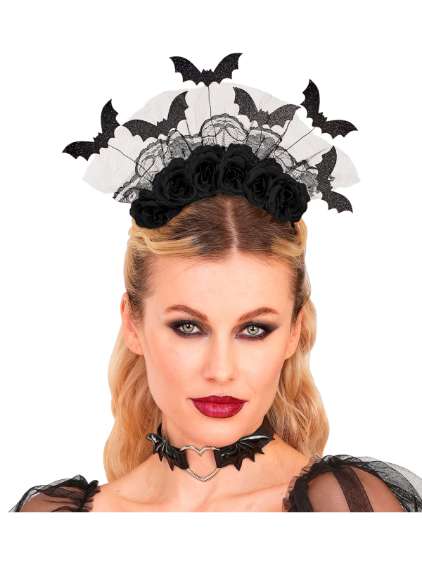 Déguisement Chauve-souris Femme - Serre-tête, Collier Et Tatouages Pour Halloween, Style Gothique