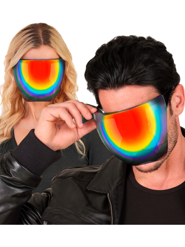 Lunettes Écran Facial Miroir Arc-en-Ciel – Accessoire Futuriste & Tendance Mixte