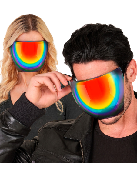 Lunettes Écran Facial Miroir Arc-en-Ciel – Accessoire Futuriste & Tendance Mixte