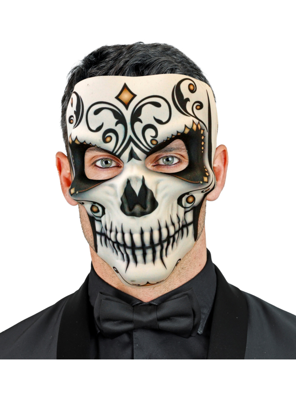 Masque en tissu Dia de los Muertos – Accessoire Halloween & Jour des Morts (adulte)