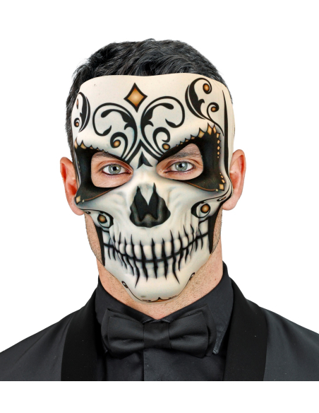 Masque en tissu Dia de los Muertos – Accessoire Halloween & Jour des Morts (adulte)