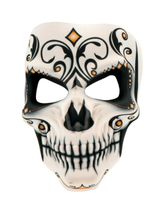 Masque en tissu Dia de los Muertos – Accessoire Halloween & Jour des Morts (adulte)
