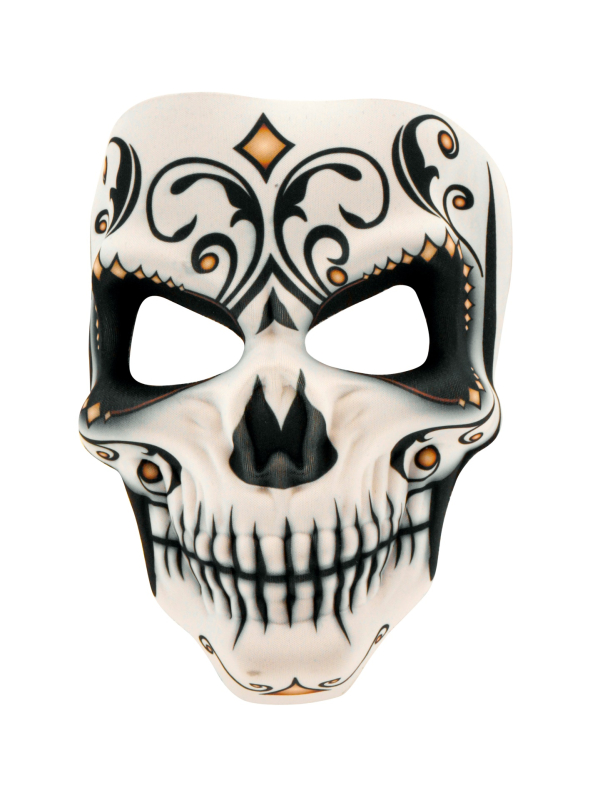 Masque en tissu Dia de los Muertos – Accessoire Halloween & Jour des Morts (adulte)