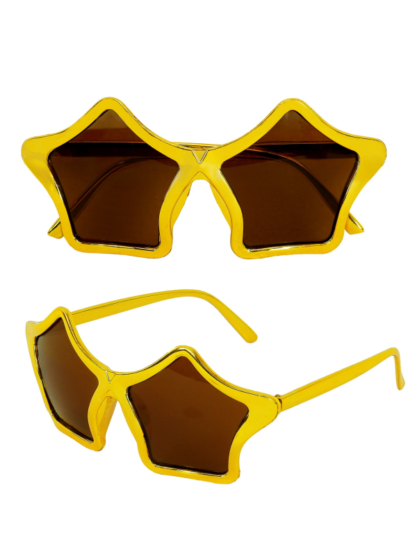 Lunettes de Soleil Étoiles Dorées – Accessoire Glamour & Festif Adulte Mixte