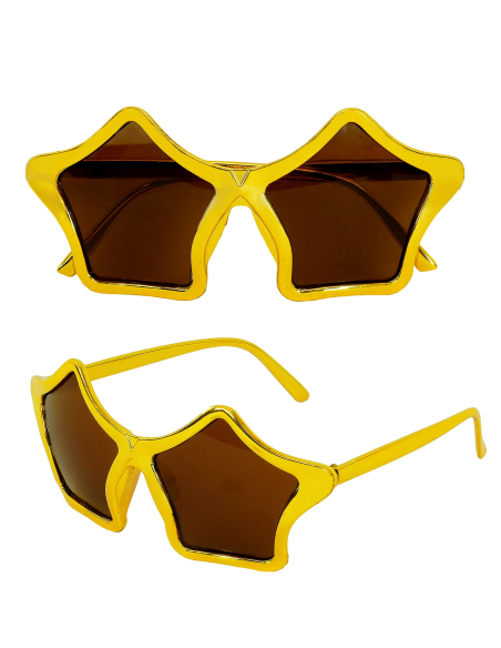 Lunettes de Soleil Étoiles Dorées – Accessoire Glamour & Festif Adulte Mixte