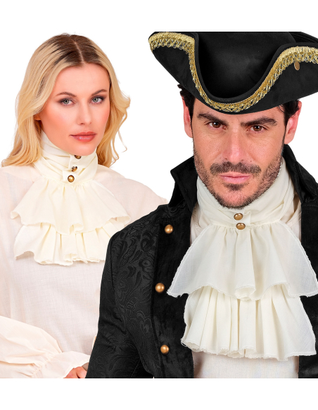 Col Jabot Écru pour Adulte – Accessoire Costume Pirate, Victorien & Steampunk
