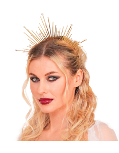 Couronne Aura Dorée avec Pics & Strass – Coiffe Céleste et Mythologique 2
