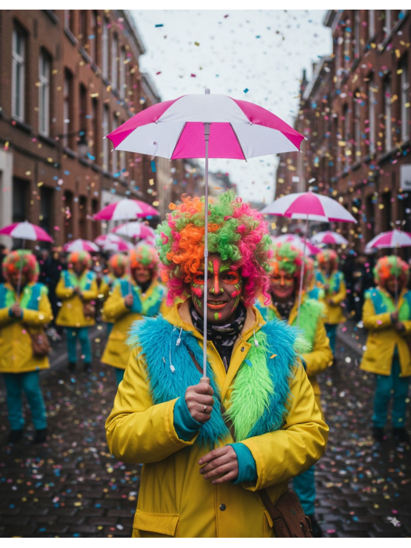 Ombrelle / Parapluie de Carnaval de Dunkerque – “Parapluie de Bande” fuchsia (105 cm)