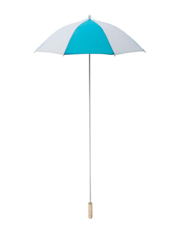 Parapluie de Bande turquoise/blanc – Petit diamètre, tige longue 105 cm