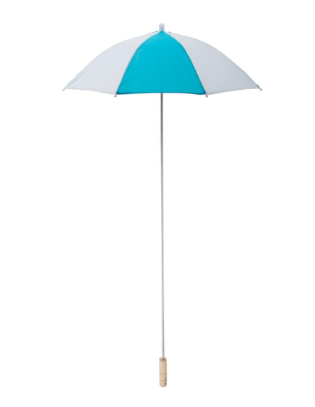 Parapluie de Bande turquoise/blanc – Petit diamètre, tige longue 105 cm