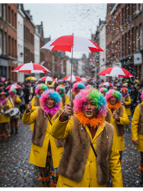 Parapluie de bande rouge & blanc – Version petit diamètre pour rigodon
